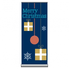 Roll-Up Deluxe 'Neuer Wall' mit dem Motiv: X-mas in Blau